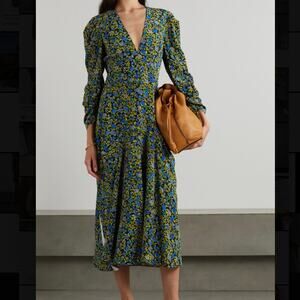 Victoria Beckham Silk Floral Maxi Dress